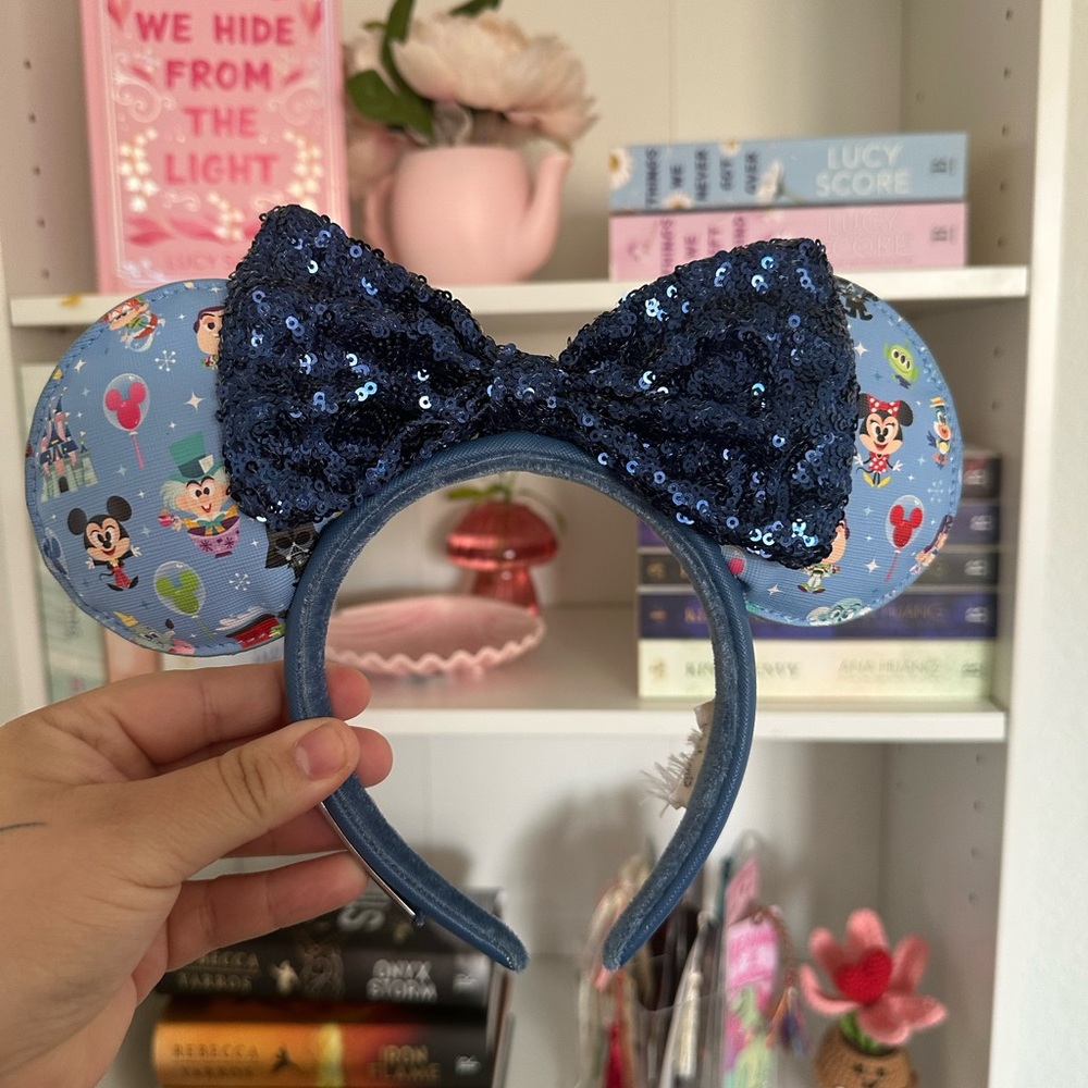 Disney Blue Floral Minnie Ears Headband